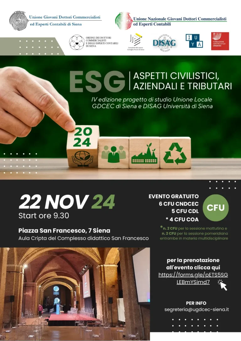 locandina evento esg 22 nov ugdcec siena